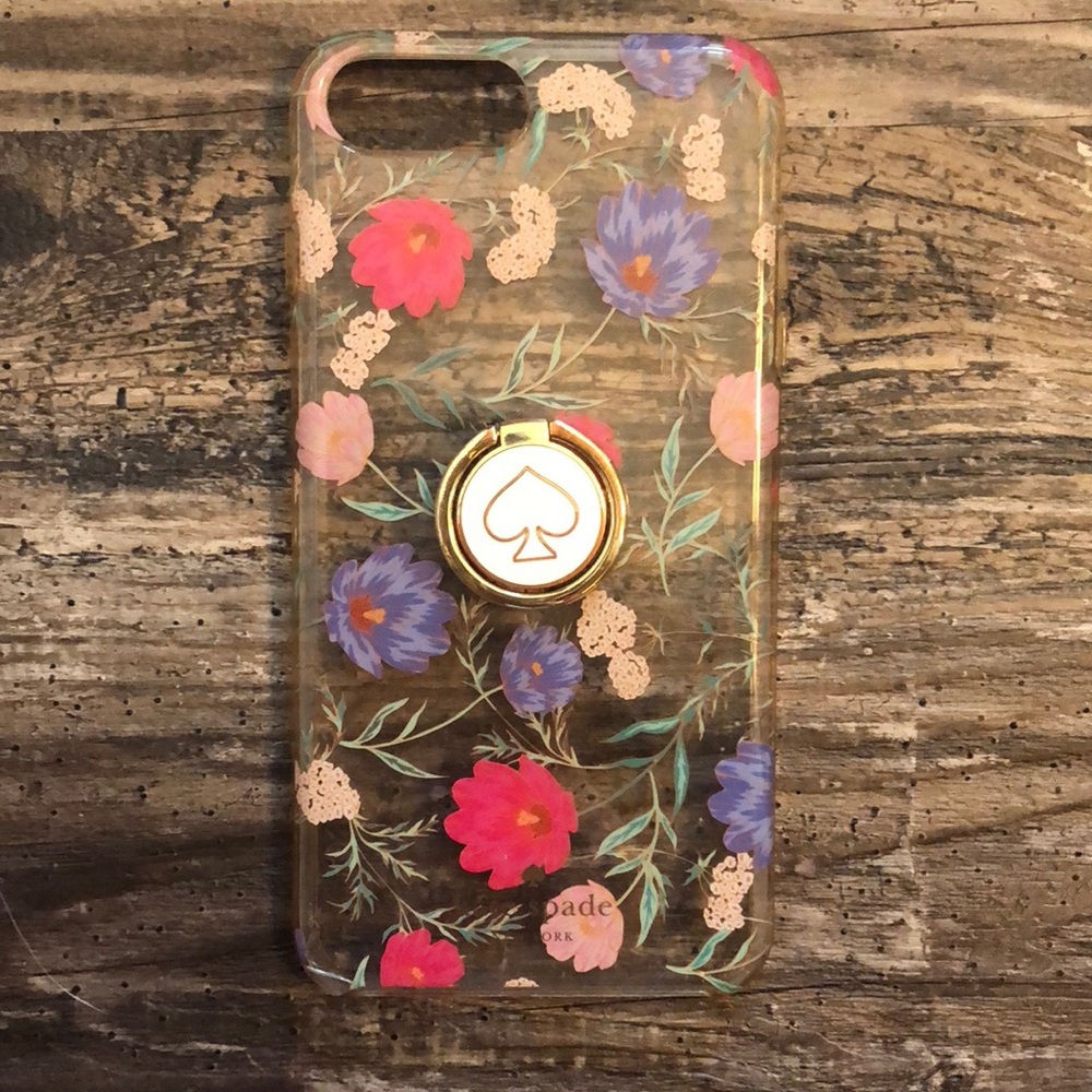 Kate spade iPhone 7plus case w/ gold finger grip